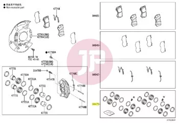 TOYOTA 04478-60070 - CYLINDER KIT, FR DISC BRAKE