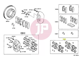 TOYOTA 04479-60020 - CYLINDER KIT, RR DISC BRAKE