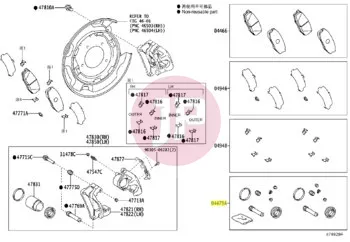 TOYOTA 04479-60270 - CYLINDER KIT, RR DISC BRAKE