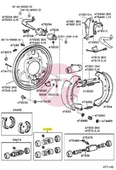 TOYOTA 04906-35130 - CUP KIT, WHEEL