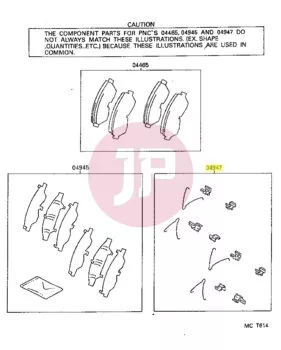 TOYOTA 04947-22050 - FITTING KIT, DI