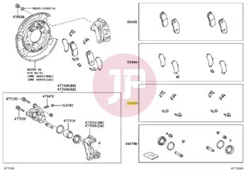 TOYOTA 04947-22050 - Tárcsafék szerelőkészlet