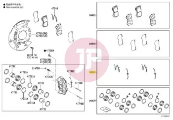 TOYOTA 04947-60140 - FITTING KIT, DISC BRAKE, FR