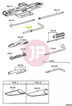 TOYOTA 09116-60010 - LEVER SUB-ASSY, JACK