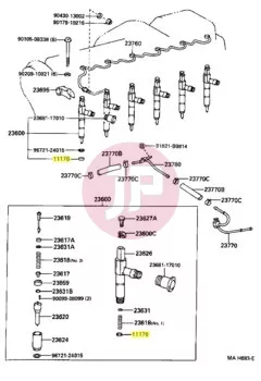 TOYOTA 11176-17010 - SEAT, INJECTION NOZZLE