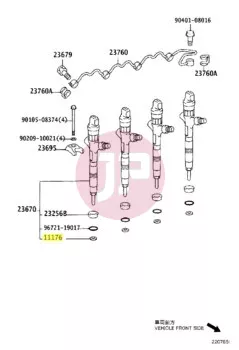 TOYOTA 11176-27011 - Tűzkarika, injektor tömítés