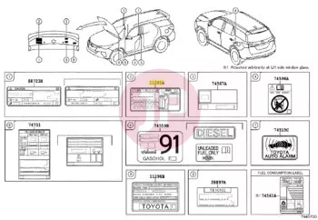 TOYOTA 11285-0E010 - Hűtővíz cimke