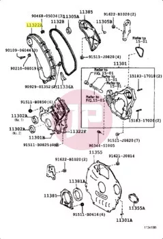 TOYOTA 11321-17020 - COVER, TIMING B
