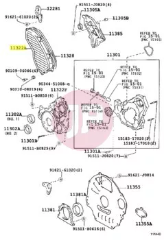 TOYOTA 11321-17040 - COVER, TIMING B