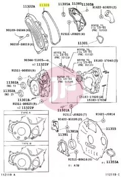 TOYOTA 11328-17040 - Vezérlés fedél tömítés