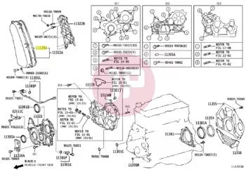TOYOTA 11328-30020 - GASKET, TIMING