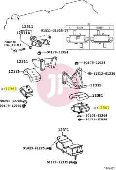 TOYOTA 12361-17011 - INSULATOR ASSY, ENGINE MOUNTING, FR