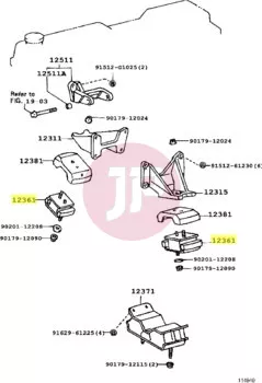 TOYOTA 12361-17011 - Motortartó bak