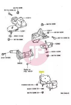 TOYOTA 12371-61050 - INSULATOR, ENGINE MOUNTING, RR