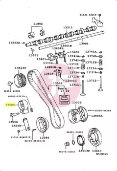 TOYOTA 13505-17011 - IDLER SUB-ASSY, TIMING BELT