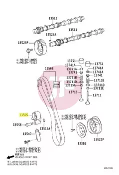 TOYOTA 13505-67042 - IDLER SUB-ASSY