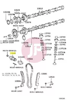 TOYOTA 13540-17011 - TENSIONER ASSY,