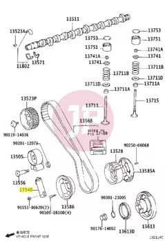 TOYOTA 13540-17011 - TENSIONER ASSY,