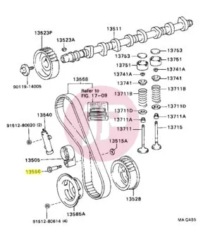 TOYOTA 13556-67010 - SHAFT, TIMING BELT