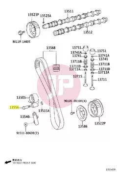 TOYOTA 13556-67010 - SHAFT, TIMING BELT