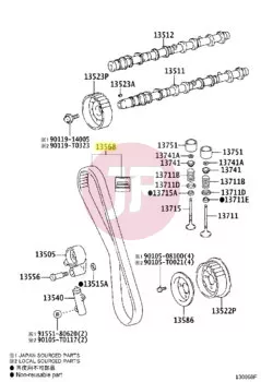 TOYOTA 13568-09131 - BELT TIMING