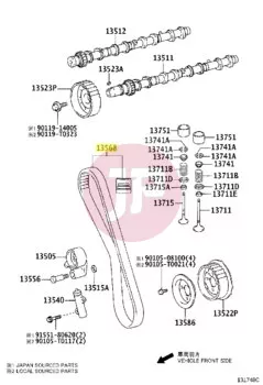 TOYOTA 13568-09131 - BELT TIMING