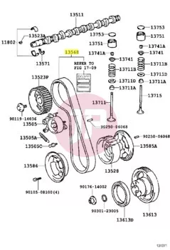 TOYOTA 13568-19065 - BELT, TIMING
