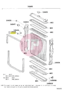 TOYOTA 16584-66010 - INSULATOR, RADIATOR