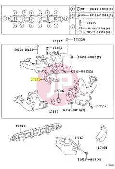 TOYOTA 17171-17010 - GASKET, INTAKE