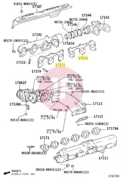 TOYOTA 17173-17010 - GASKET, EXHAUST