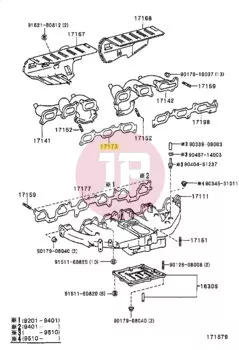 TOYOTA 17173-17020 - Kipufogó tömítés