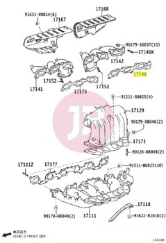 TOYOTA 17198-51010 - GASKET, EXHAUST MANIFOLD, NO.2