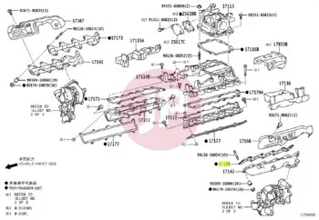 TOYOTA 17198-51010 - GASKET, EXHAUST MANIFOLD, NO.2