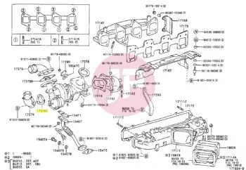 TOYOTA 17376-17010 - GASKET, AIR TUBE,