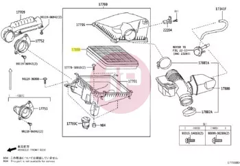 TOYOTA 17801-51020 - ELEMENT SUB-ASSY, AIR CLEANER FILTER