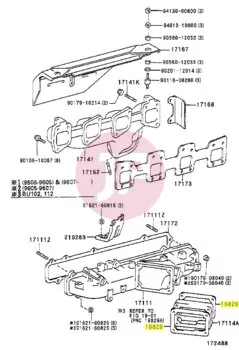 TOYOTA 19829-17010 - DICHTUNG