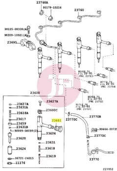 TOYOTA 23681-17010 - DICHTUNG