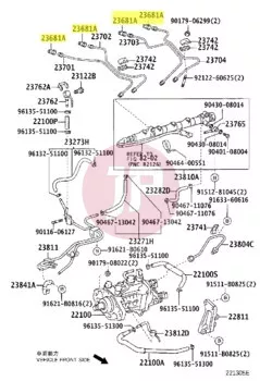 TOYOTA 23681-17010 - DICHTUNG
