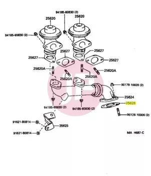 TOYOTA 25628-17010 - GASKET, E.G.R I
