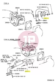 TOYOTA 25634-17010 - GASKET, EGR PIP