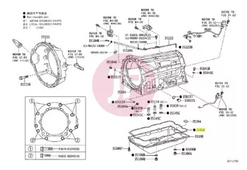 TOYOTA 35168-34020 - Automata sebességváltó olajteknő tömítés