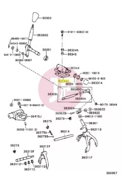 TOYOTA 36345-60010 - Osztómű váltószerkezet tömítés