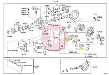 TOYOTA 41039-34060 - Differenciálmű fogaskerék-készlet