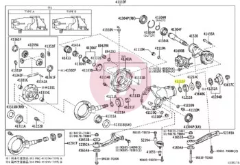 TOYOTA 41115-0K010 - Differenciálmű porvédő gyűrű