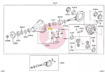 TOYOTA 41115-0K010 - RING, DIFFERENT