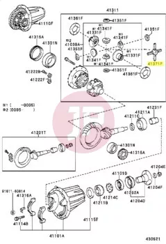 TOYOTA 41371-35020 - Differenciálmű kereszt