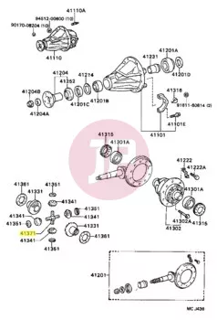 TOYOTA 41371-35020 - Differenciálmű kereszt