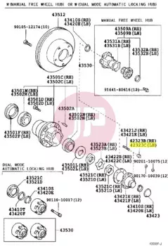 TOYOTA 42323-60030 - Kúpos alátét