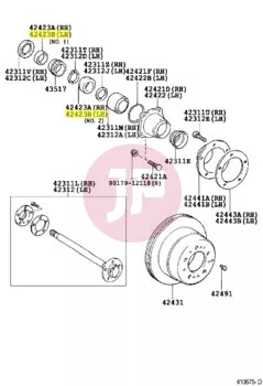TOYOTA 42423-60030 - Hátsó féltengely rögzítőgyűrű