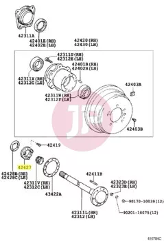 TOYOTA 42427-60021 - Kerékcsapágy rögzítőanya